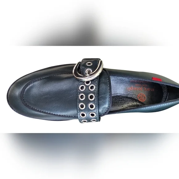 Marc Joseph - Summit St Dark Hunter Green Leather Loafers Grommet Strap & Buckle - Picture 9 of 12
